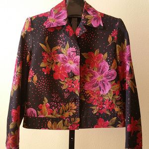 Lorizoni Black Pink Multi  w/Sparkles Jacket Sz M